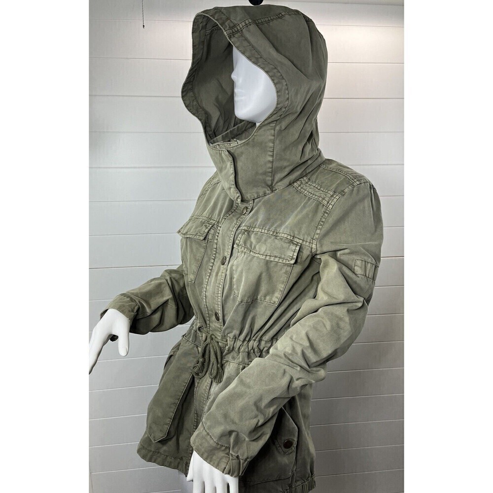 Garage Military Parka Grunge Distressed Embroidered Jacket Women Small*Flaw